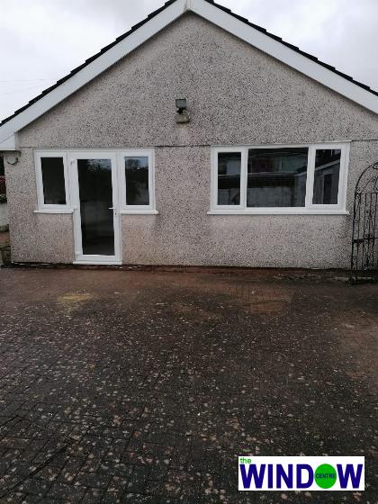 White uPVC Windows and Door with Flags