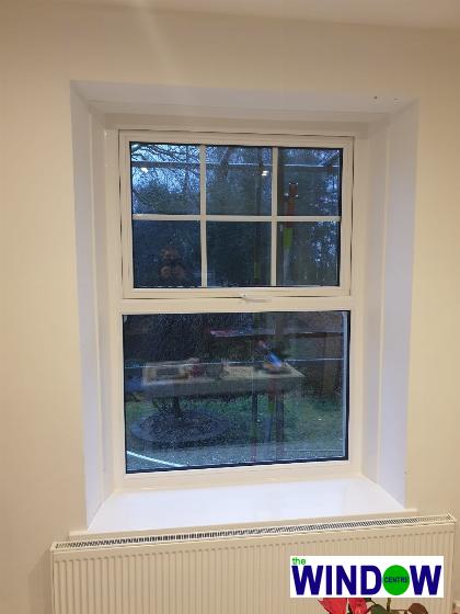 White uPVC Top Opening Window with Georgian Bar