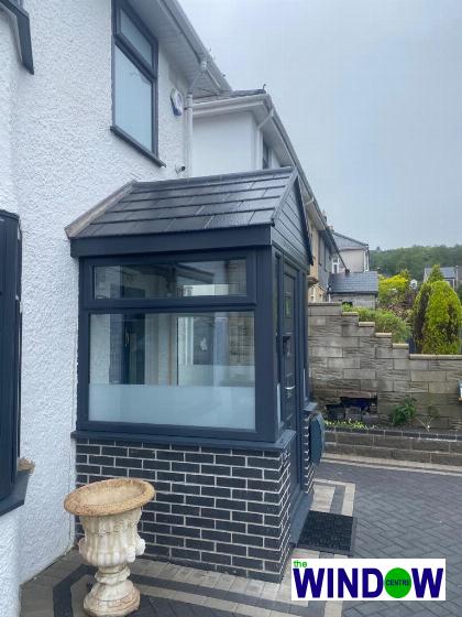 Newly fitted house porch in Swansea